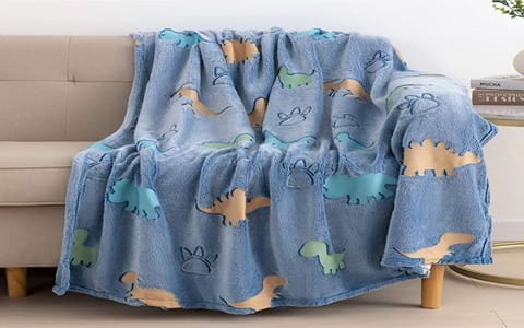 خرید پتو شب نما طرح دایناسور + فروش استثنایی